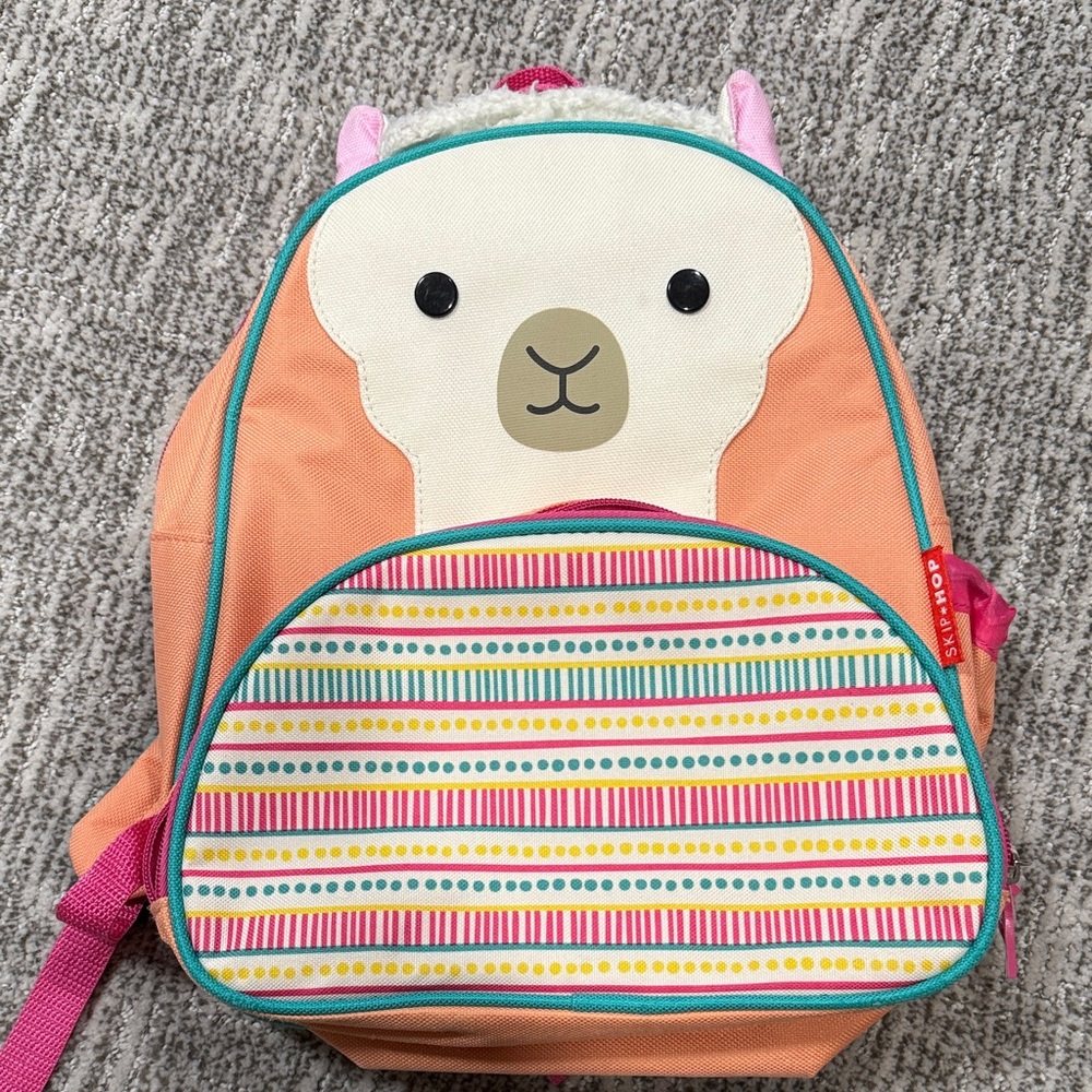 Skip Hop Orange Llama Kids Backpack